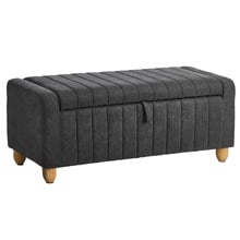 Corwin Linen-Look Storage Ottoman Bench